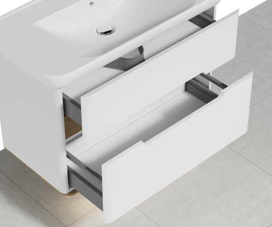VitrA Sento Çift Çekmeceli Lavabo Dolabı, Ayaksız, 100 Cm, Mat Beyaz,60826 - 5