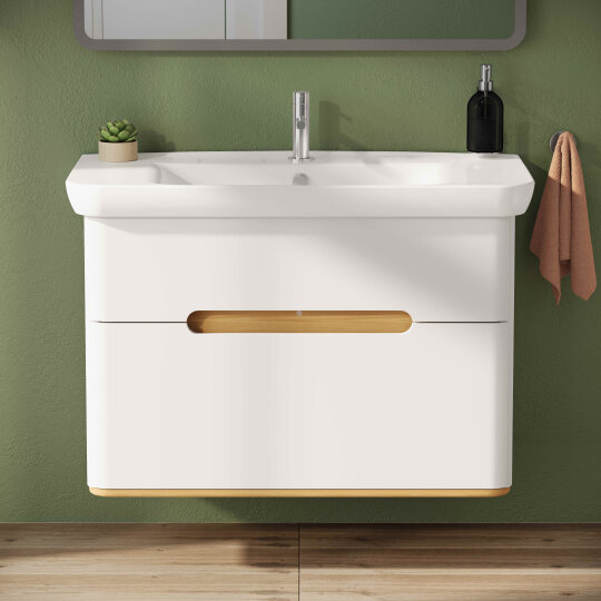 VitrA Sento Çift Çekmeceli Lavabo Dolabı, Ayaksız, 100 Cm, Mat Beyaz,60826 - 6