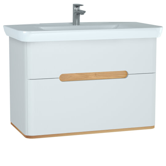 VitrA Sento Çift Çekmeceli Lavabo Dolabı, Ayaksız, 100 Cm, Mat Beyaz,60826 - 7