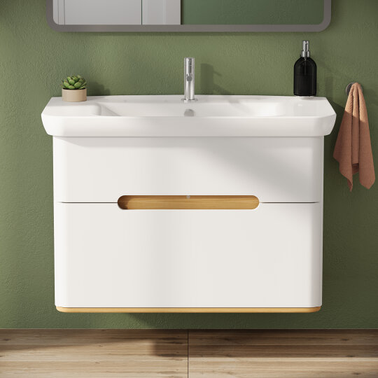 VitrA Sento Çift Çekmeceli Lavabo Dolabı, Ayaksız, 100 Cm, Mat Beyaz,60826 - 12