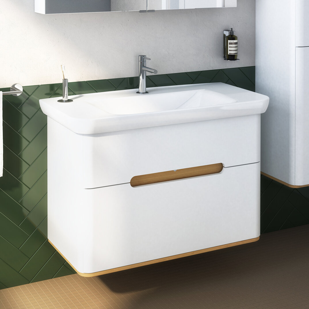 VitrA Sento Çift Çekmeceli Lavabo Dolabı, Ayaksız, 100 Cm, Mat Beyaz,60826 - 15