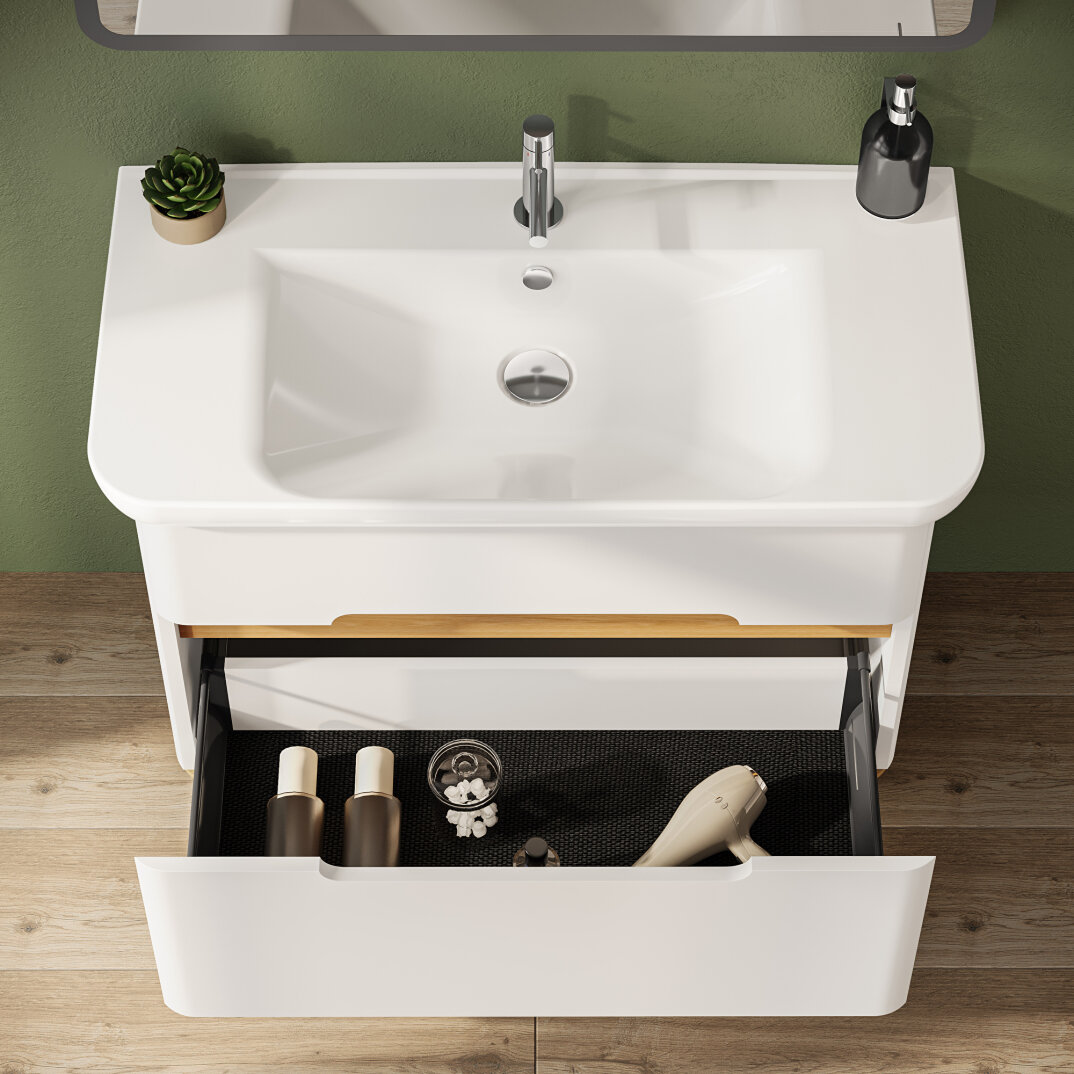 VitrA Sento Çift Çekmeceli Lavabo Dolabı, Ayaksız, 100 Cm, Mat Beyaz,60826 - 17