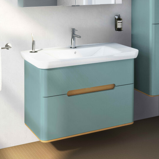 VitrA Sento Çift Çekmeceli Lavabo Dolabı, Ayaksız, 100 Cm, Mat Fiyord Yeşili,65878 - 3