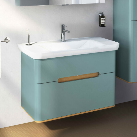 VitrA Sento Çift Çekmeceli Lavabo Dolabı, Ayaksız, 100 Cm, Mat Fiyord Yeşili,65878 - 5