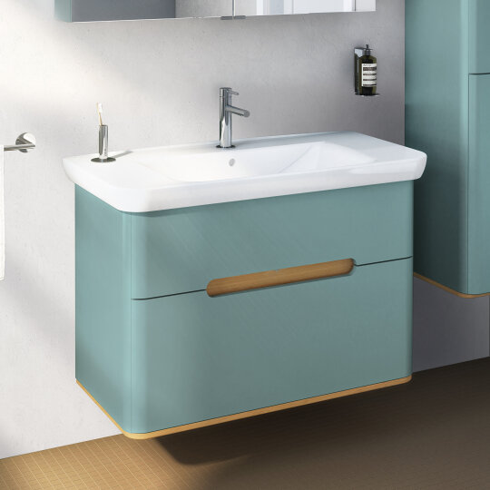 VitrA Sento Çift Çekmeceli Lavabo Dolabı, Ayaksız, 100 Cm, Mat Fiyord Yeşili,65878 - 9