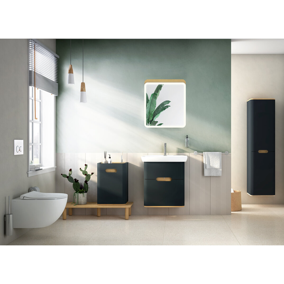 VitrA Sento Çift Çekmeceli Lavabo Dolabı, Ayaksız, 65 Cm, Mat Antrasit,60834 - 8