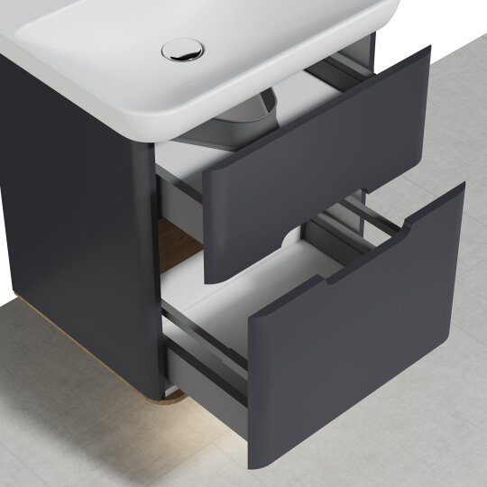 VitrA Sento Çift Çekmeceli Lavabo Dolabı, Ayaksız, 65 Cm, Mat Antrasit,60834 - 13