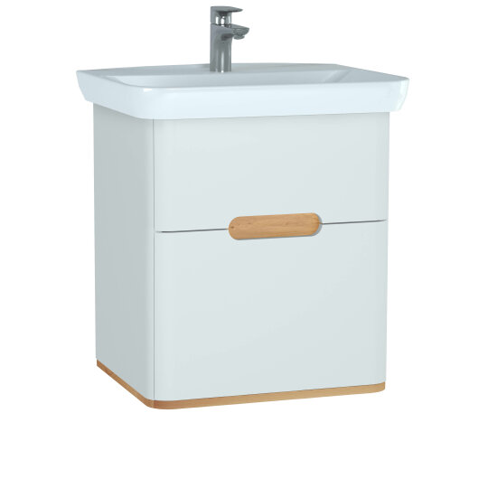 VitrA Sento Çift Çekmeceli Lavabo Dolabı, Ayaksız, 65 Cm, Mat Beyaz, 60822