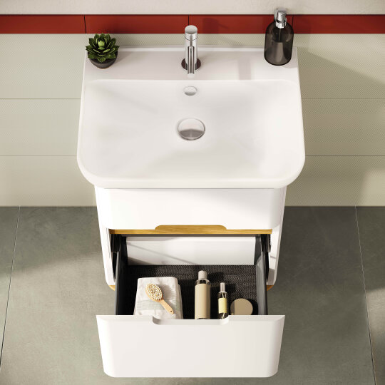VitrA Sento Çift Çekmeceli Lavabo Dolabı, Ayaksız, 65 Cm, Mat Beyaz, 60822 - 4