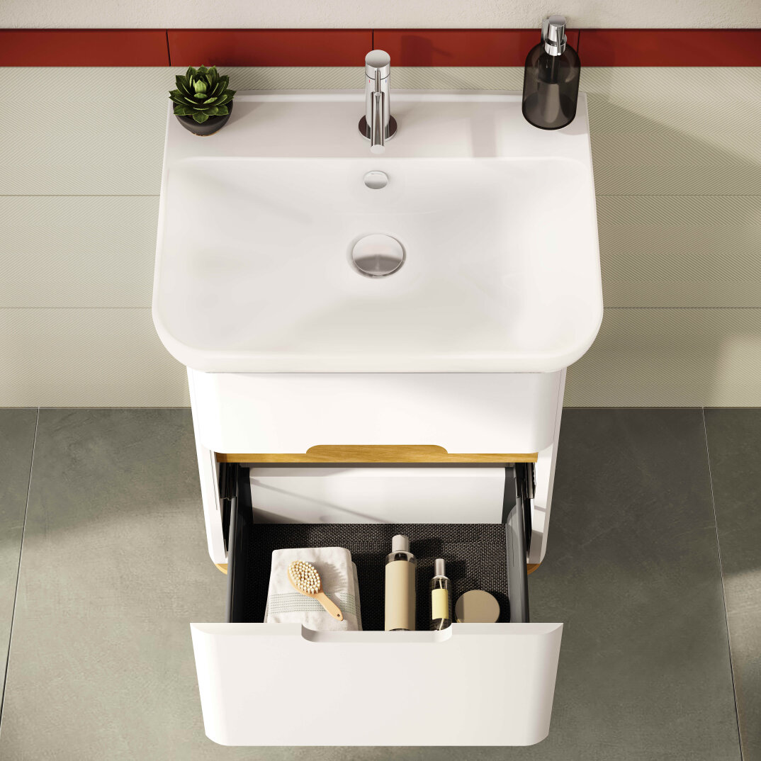 VitrA Sento Çift Çekmeceli Lavabo Dolabı, Ayaksız, 65 Cm, Mat Beyaz, 60822 - 4