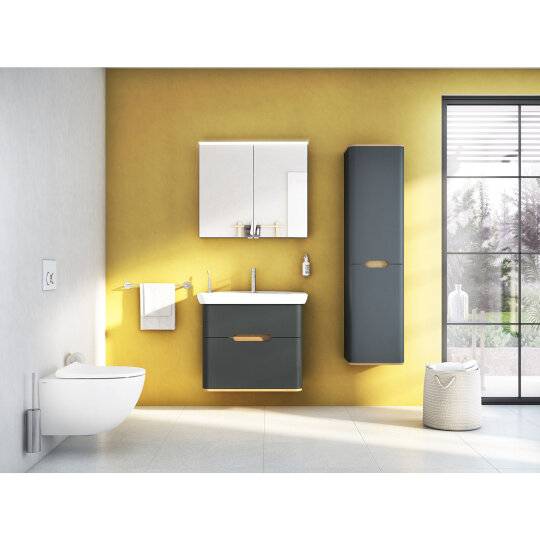 Vitra Sento Çift Çekmeceli Lavabo Dolabı, Ayaksız, 80 Cm, Mat Antrasit 60836 - 4