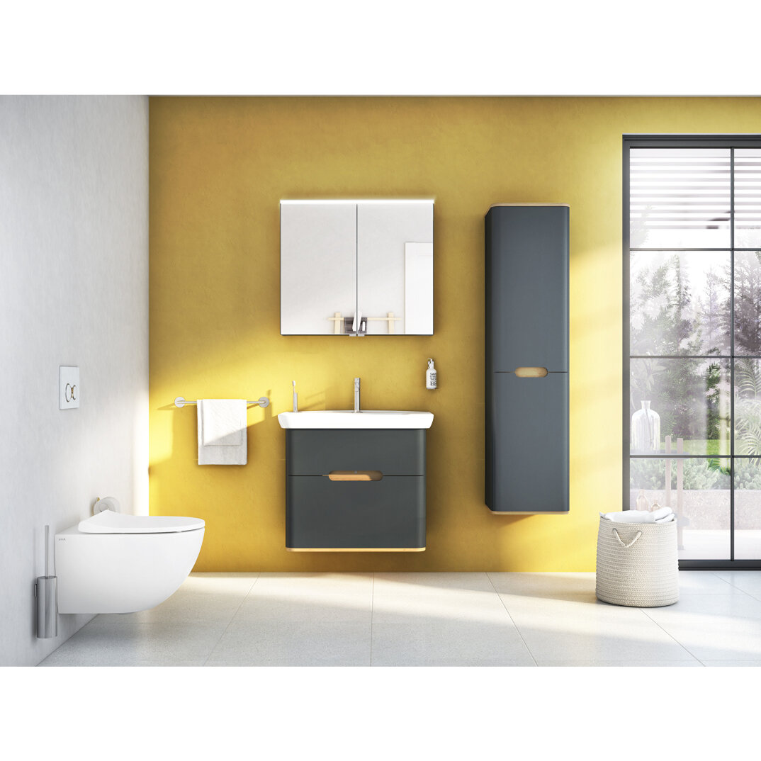 Vitra Sento Çift Çekmeceli Lavabo Dolabı, Ayaksız, 80 Cm, Mat Antrasit 60836 - 4