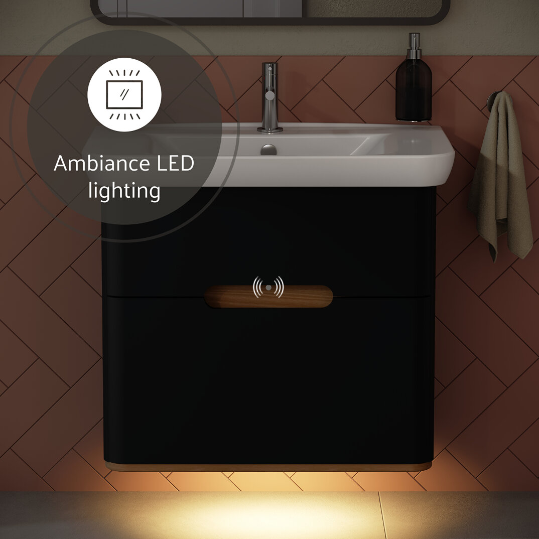 Vitra Sento Çift Çekmeceli Lavabo Dolabı, Ayaksız, 80 Cm, Mat Antrasit 60836 - 6