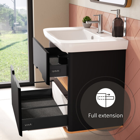 Vitra Sento Çift Çekmeceli Lavabo Dolabı, Ayaksız, 80 Cm, Mat Antrasit 60836 - 12