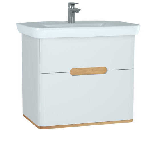 Vitra Sento Çift Çekmeceli Lavabo Dolabı, Ayaksız, 80 Cm, Mat Beyaz 60824 - 3