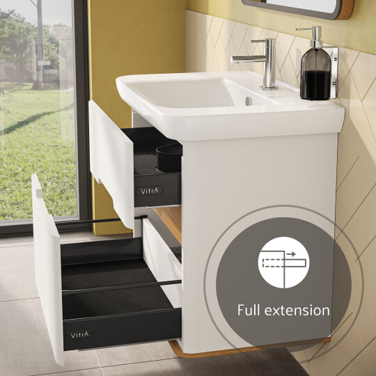 Vitra Sento Çift Çekmeceli Lavabo Dolabı, Ayaksız, 80 Cm, Mat Beyaz 60824 - 6