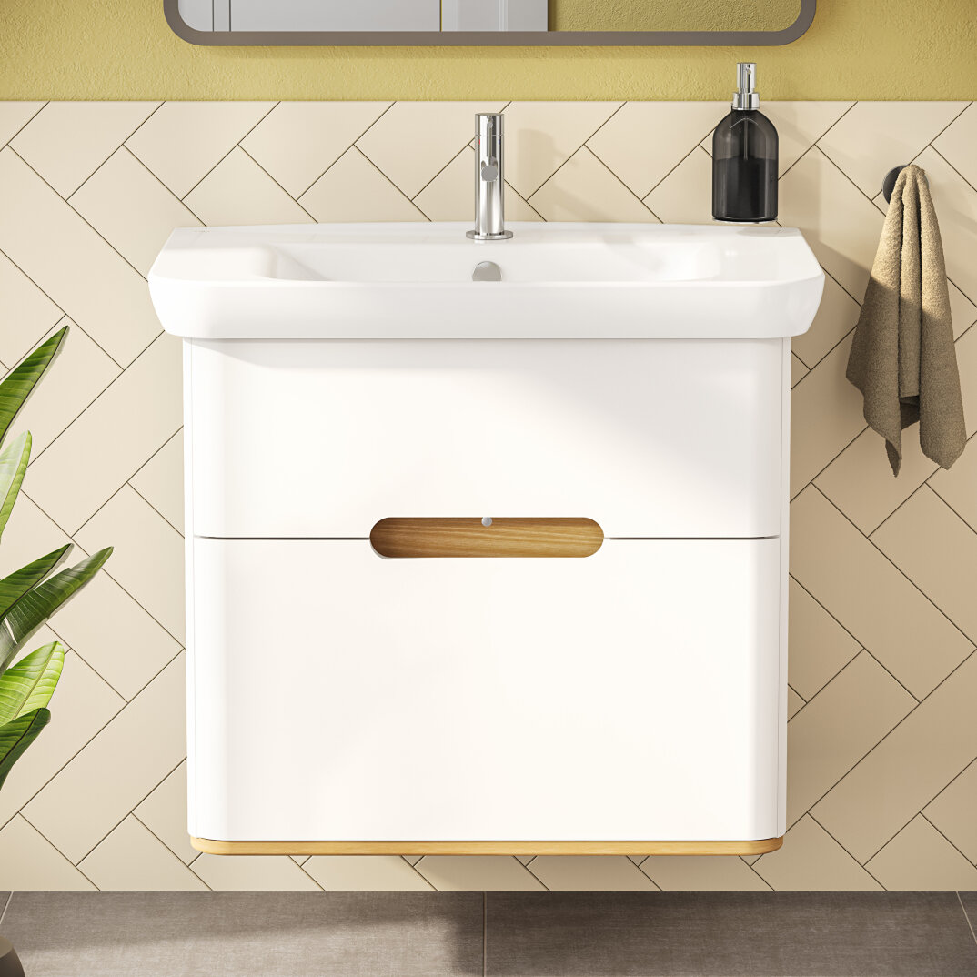 Vitra Sento Çift Çekmeceli Lavabo Dolabı, Ayaksız, 80 Cm, Mat Beyaz 60824 - 8