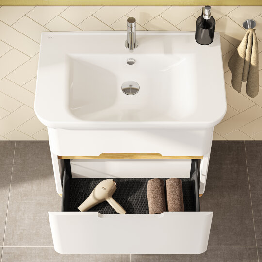 Vitra Sento Çift Çekmeceli Lavabo Dolabı, Ayaksız, 80 Cm, Mat Beyaz 60824 - 13