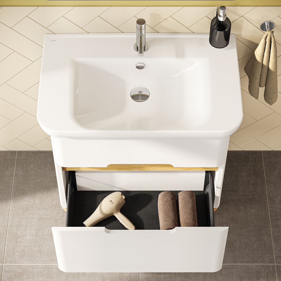 Vitra Sento Çift Çekmeceli Lavabo Dolabı, Ayaksız, 80 Cm, Mat Beyaz 60824 - 13
