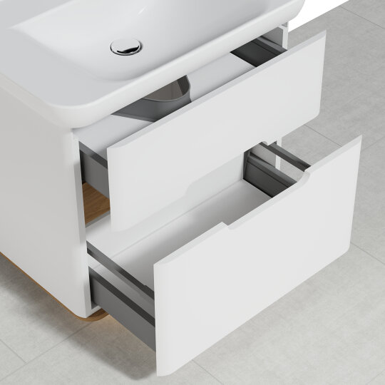Vitra Sento Çift Çekmeceli Lavabo Dolabı, Ayaksız, 80 Cm, Mat Beyaz 60824 - 14