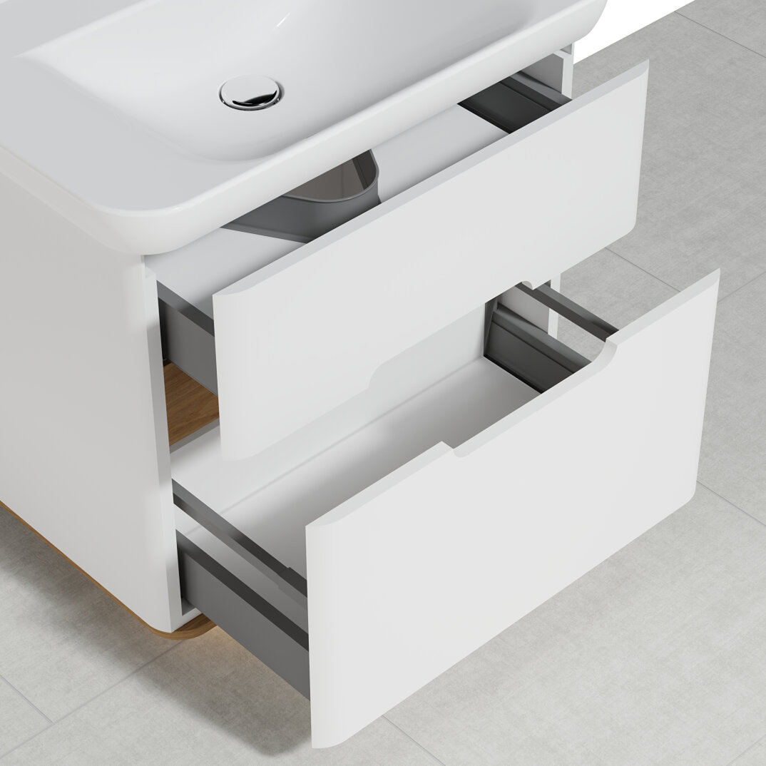 Vitra Sento Çift Çekmeceli Lavabo Dolabı, Ayaksız, 80 Cm, Mat Beyaz 60824 - 14