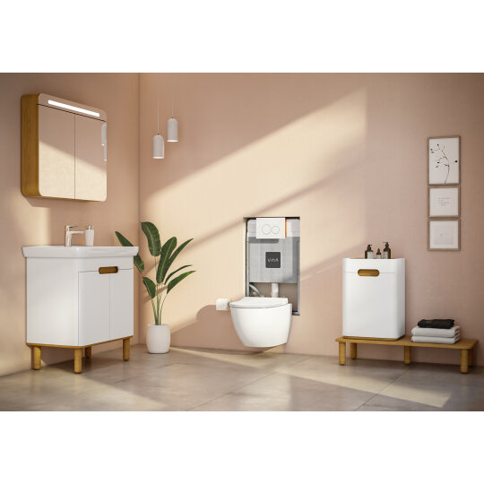 VitrA Sento Kapaklı Lavabo Dolabı, Ayaksız, 65 Cm, Mat Beyaz,60781 - 6