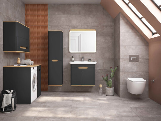 Vitra Sento Kapaklı Lavabo Dolabı, Ayaksız, 80 Cm, Mat Antrasit 60809 - 3