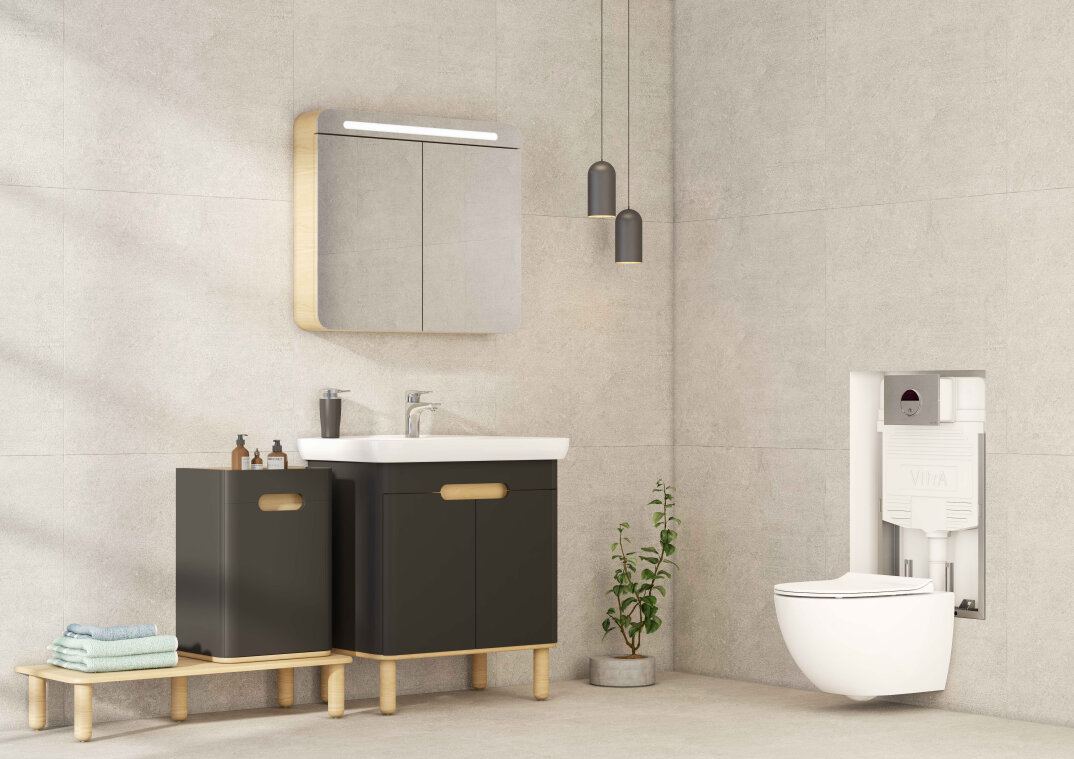Vitra Sento Kapaklı Lavabo Dolabı, Ayaksız, 80 Cm, Mat Antrasit 60809 - 4