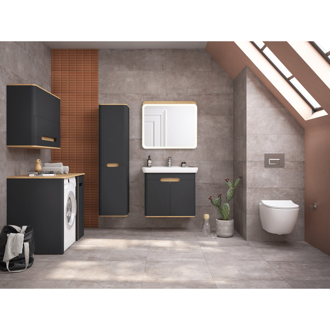 Vitra Sento Kapaklı Lavabo Dolabı, Ayaksız, 80 Cm, Mat Antrasit 60809 - 6