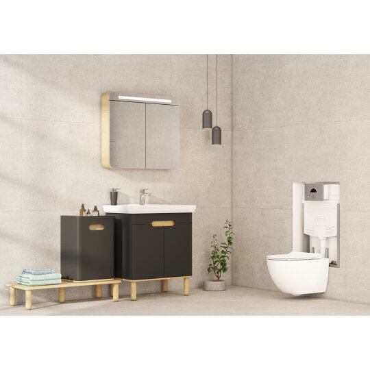 Vitra Sento Kapaklı Lavabo Dolabı, Ayaksız, 80 Cm, Mat Antrasit 60809 - 7