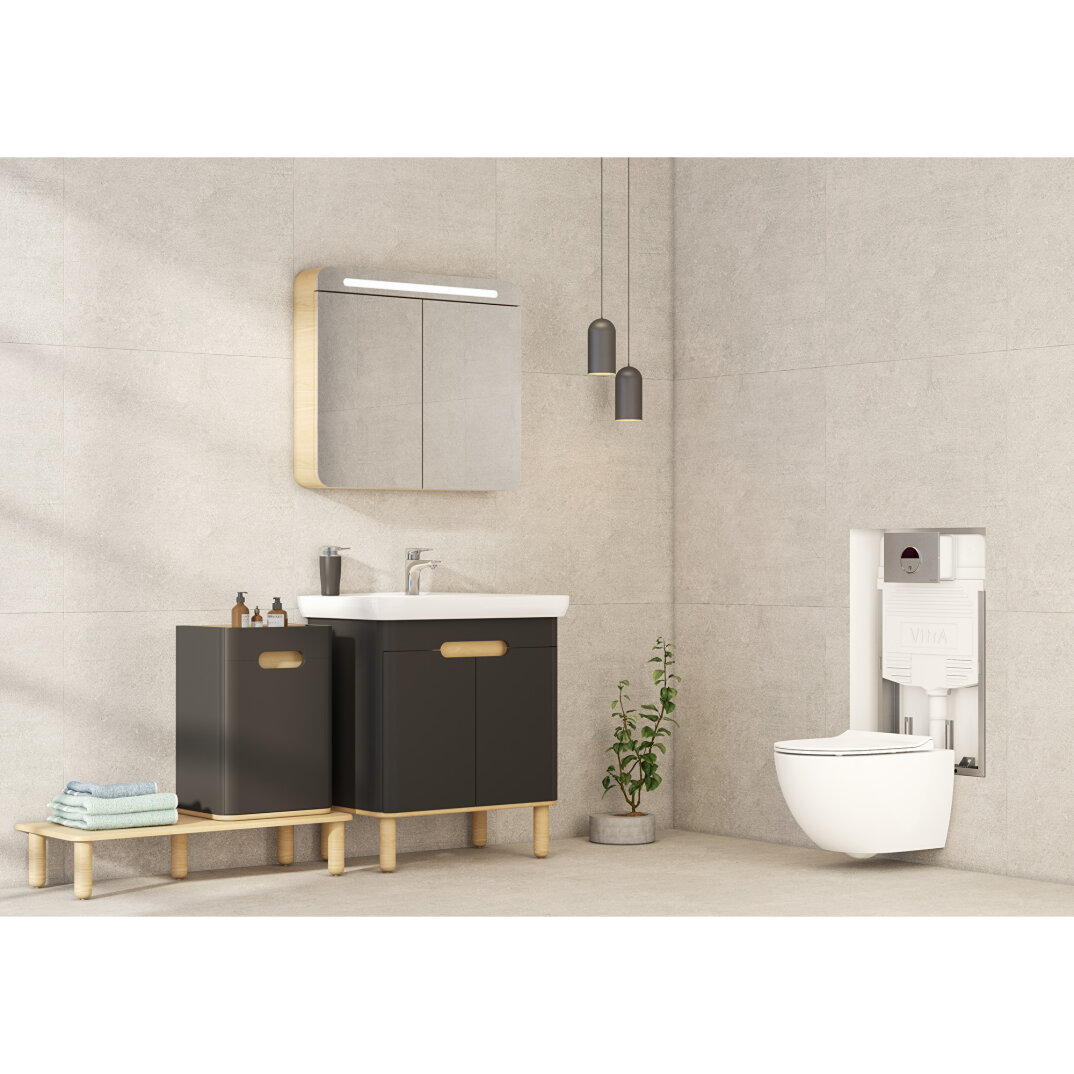 Vitra Sento Kapaklı Lavabo Dolabı, Ayaksız, 80 Cm, Mat Antrasit 60809 - 7