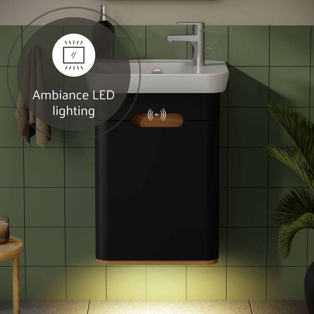 VitrA Sento Lavabo Dolabı, 50 cm, Kapaklı, Mat Antrasit, Sağ,60801 - 3