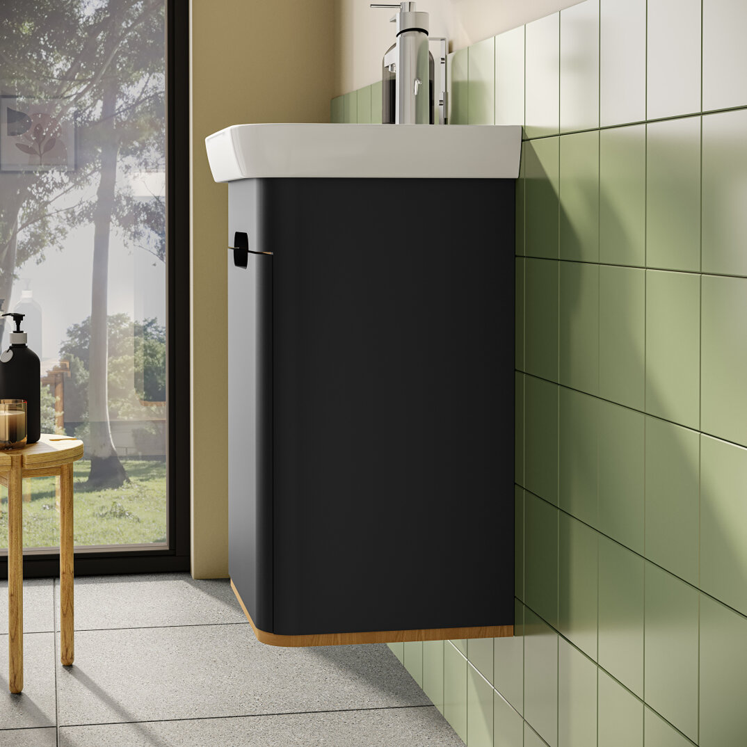 VitrA Sento Lavabo Dolabı, 50 cm, Kapaklı, Mat Antrasit, Sağ,60801 - 5