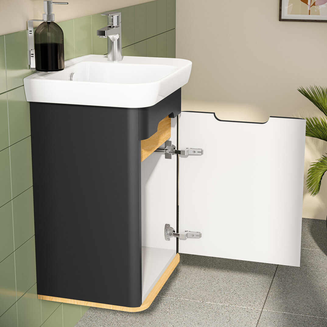 VitrA Sento Lavabo Dolabı, 50 cm, Kapaklı, Mat Antrasit, Sağ,60801 - 7