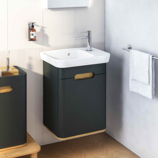 VitrA Sento Lavabo Dolabı, 50 cm, Kapaklı, Mat Antrasit, Sol,60803 - 4