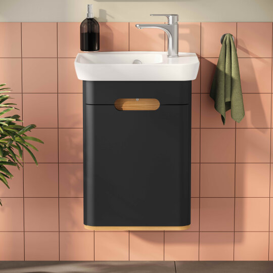 VitrA Sento Lavabo Dolabı, 50 cm, Kapaklı, Mat Antrasit, Sol,60803 - 5