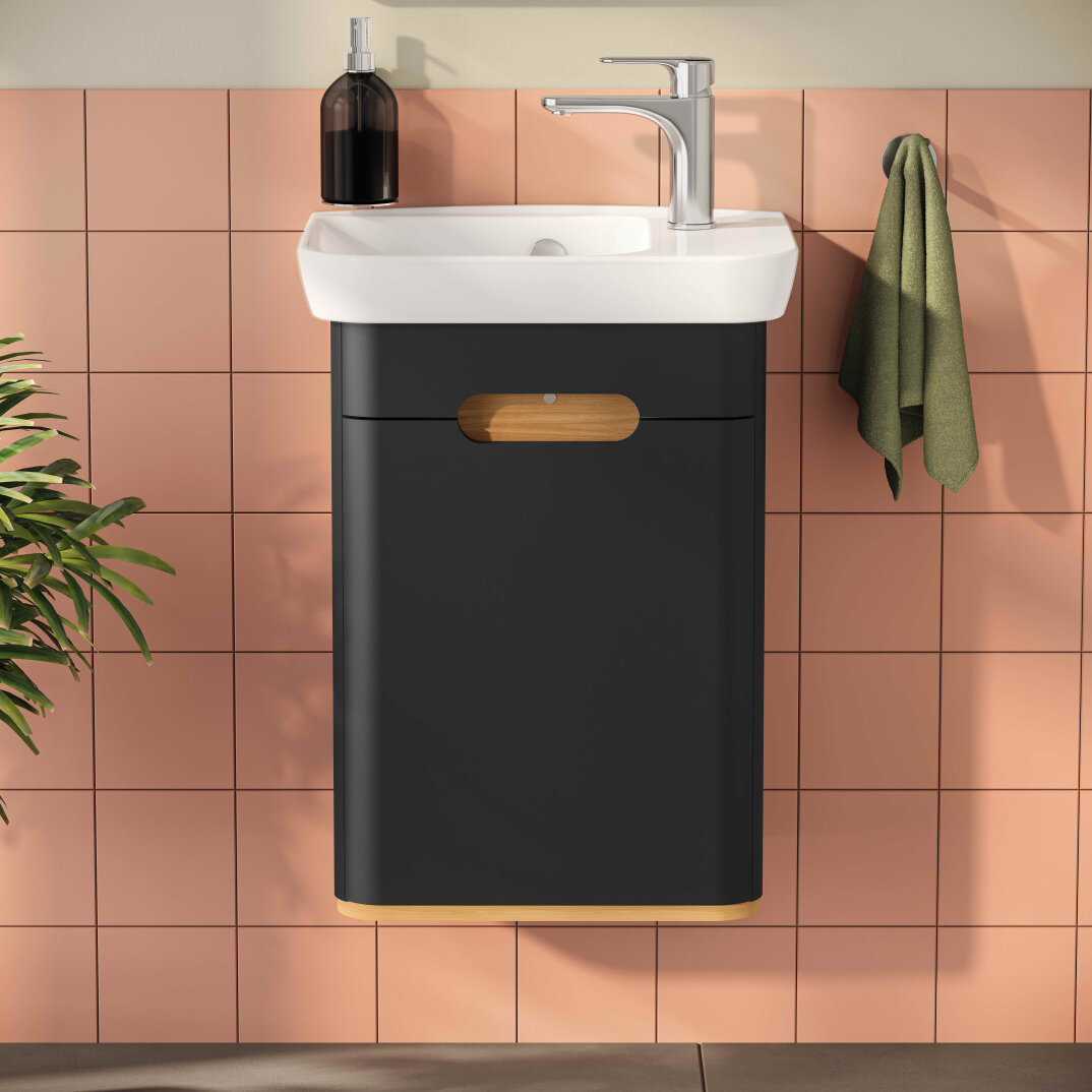 VitrA Sento Lavabo Dolabı, 50 cm, Kapaklı, Mat Antrasit, Sol,60803 - 5