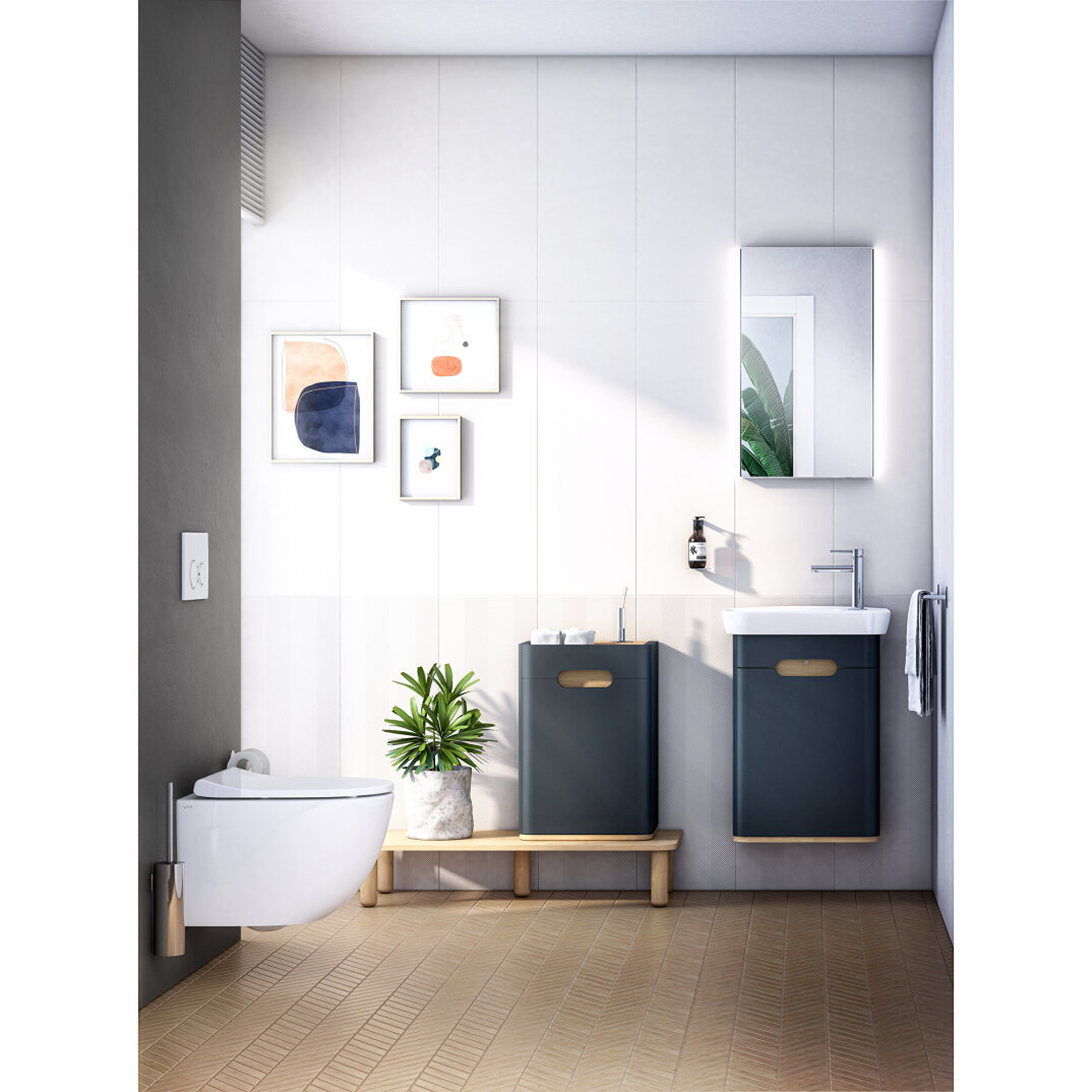 VitrA Sento Lavabo Dolabı, 50 cm, Kapaklı, Mat Antrasit, Sol,60803 - 8