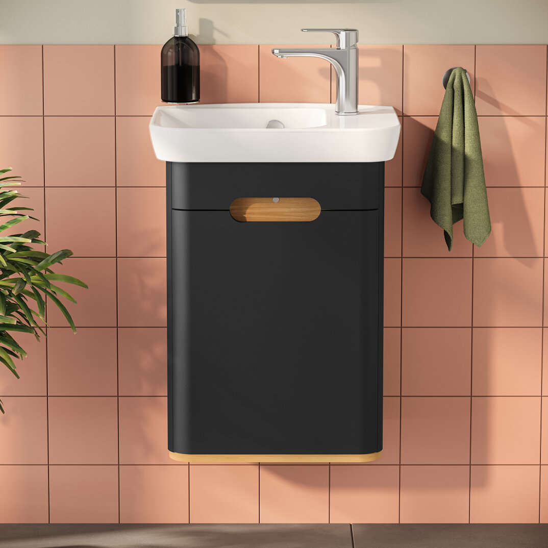 VitrA Sento Lavabo Dolabı, 50 cm, Kapaklı, Mat Antrasit, Sol,60803 - 11