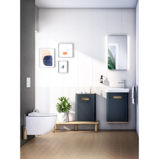 VitrA Sento Lavabo Dolabı, 50 cm, Kapaklı, Mat Antrasit, Sol,60803 - 12