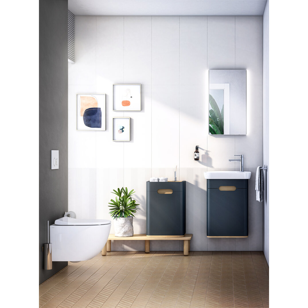 VitrA Sento Lavabo Dolabı, 50 cm, Kapaklı, Mat Antrasit, Sol,60803 - 12