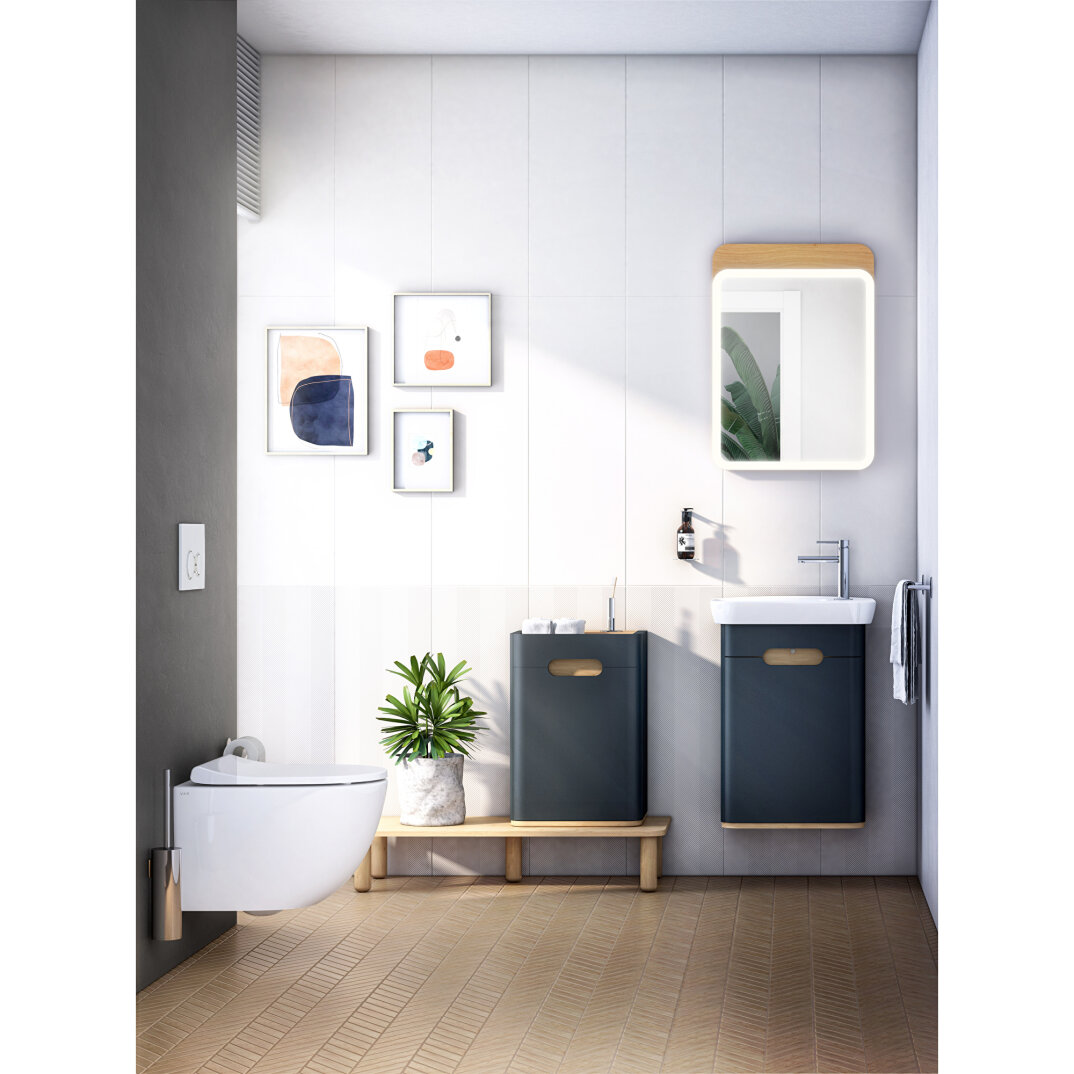 VitrA Sento Lavabo Dolabı, 50 cm, Kapaklı, Mat Antrasit, Sol,60803 - 15