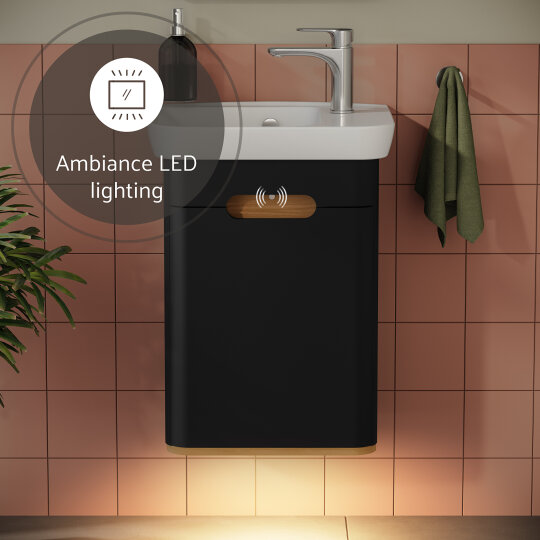 VitrA Sento Lavabo Dolabı, 50 cm, Kapaklı, Mat Antrasit, Sol,60803 - 17
