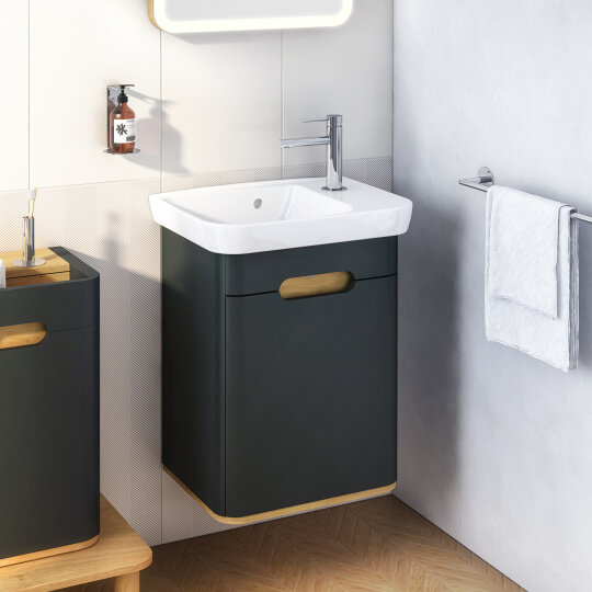 VitrA Sento Lavabo Dolabı, 50 cm, Kapaklı, Mat Antrasit, Sol,60803 - 18