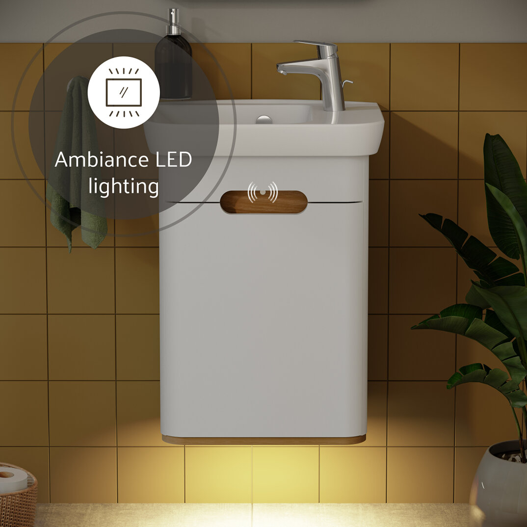 VitrA Sento Lavabo Dolabı, 50 cm, Kapaklı, Mat Beyaz, Sağ,60777 - 7