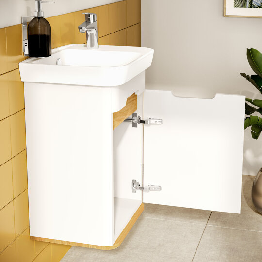 VitrA Sento Lavabo Dolabı, 50 cm, Kapaklı, Mat Beyaz, Sağ,60777 - 8