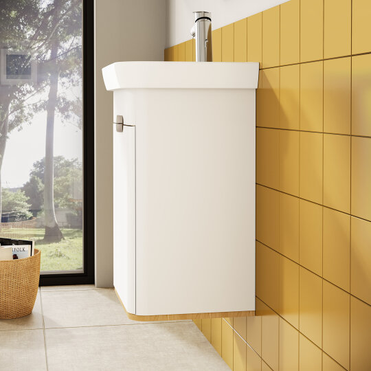 VitrA Sento Lavabo Dolabı, 50 cm, Kapaklı, Mat Beyaz, Sağ,60777 - 9