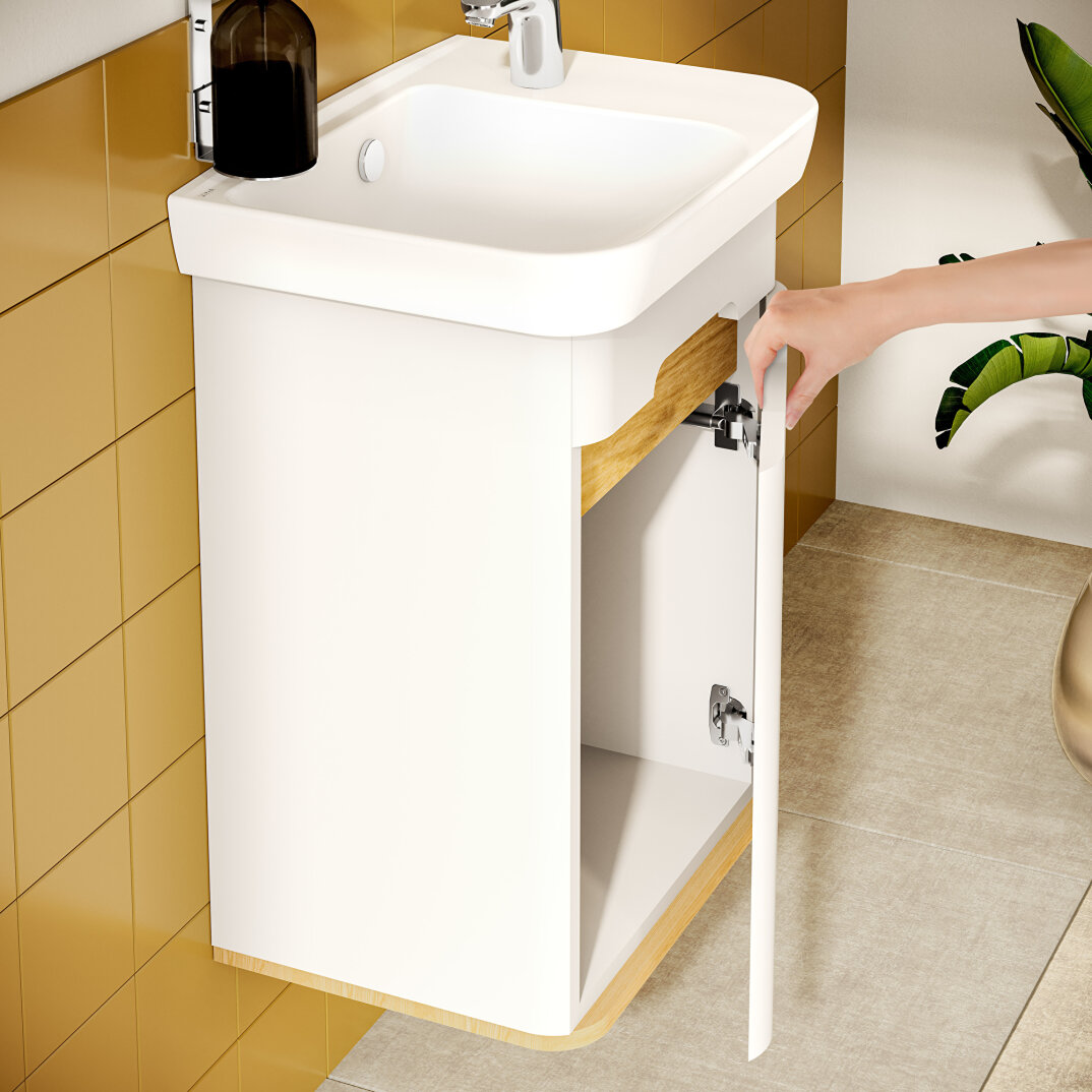VitrA Sento Lavabo Dolabı, 50 cm, Kapaklı, Mat Beyaz, Sağ,60777 - 10
