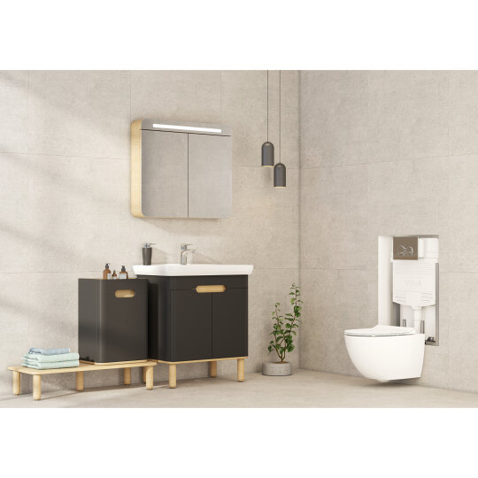 VitrA Sento Led Aydınlatmalı Dolaplı Ayna, 80 cm, Açık Meşe, 60896 - 10