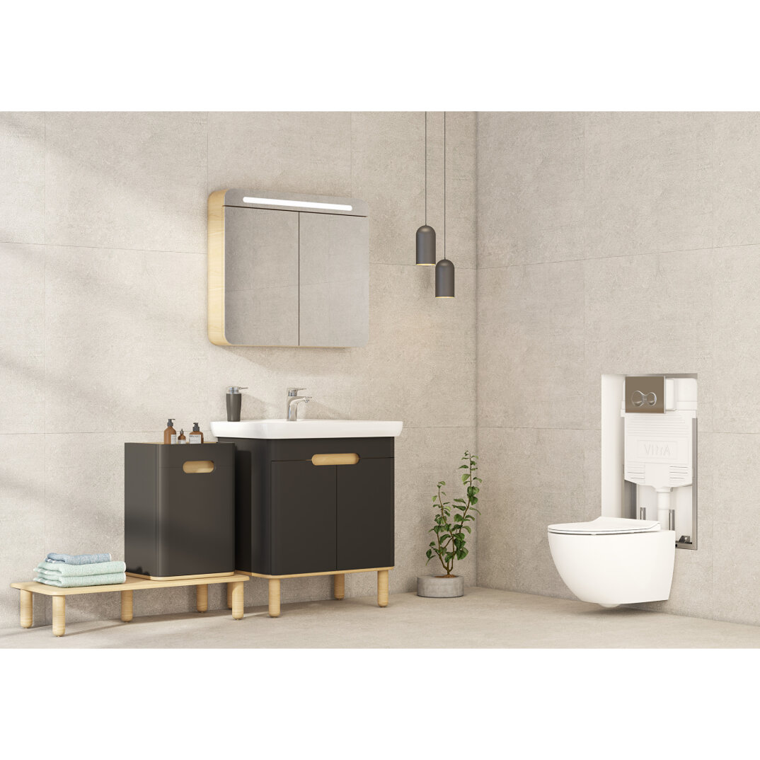 VitrA Sento Led Aydınlatmalı Dolaplı Ayna, 80 cm, Açık Meşe, 60896 - 10